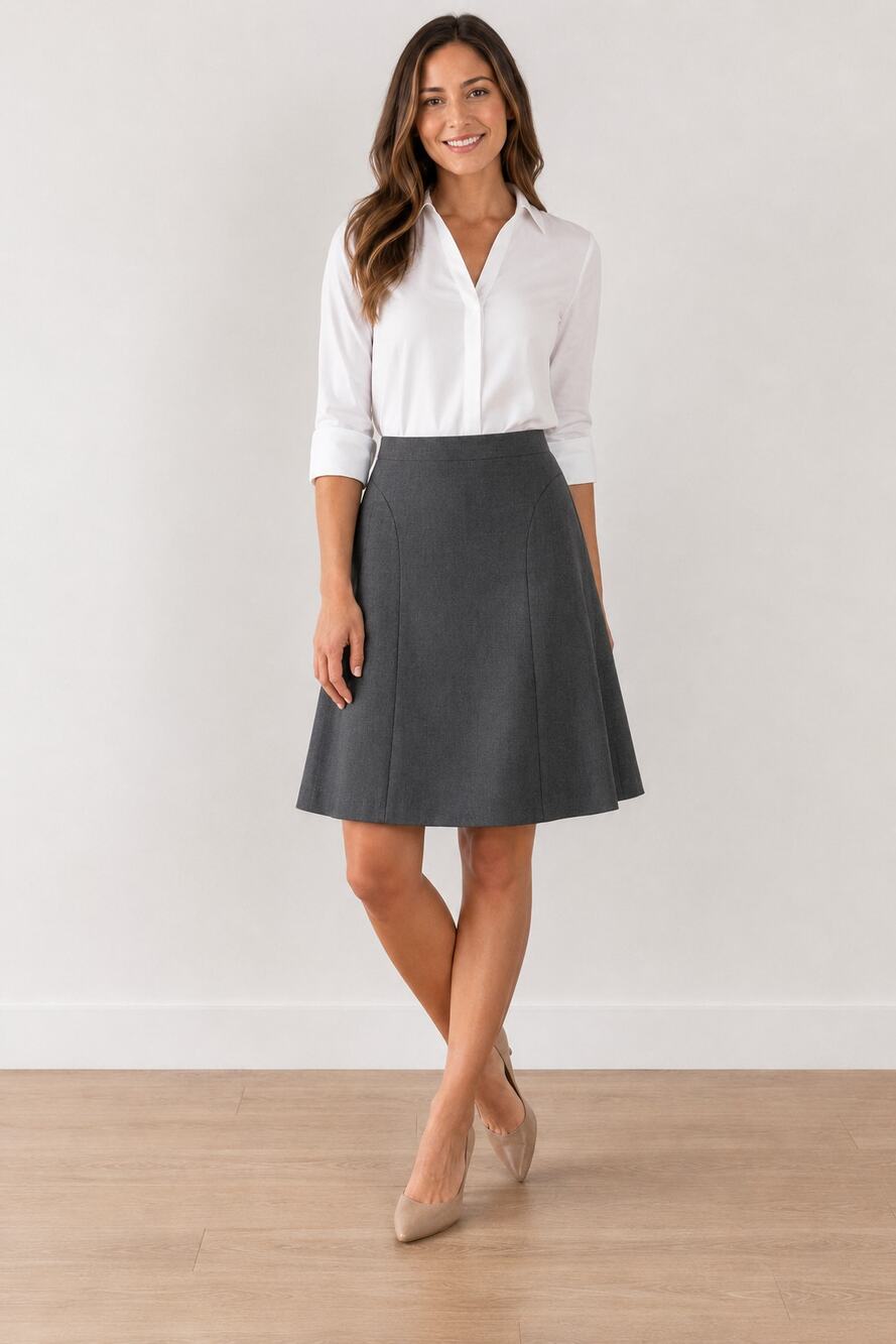 Calvin Klein Women’s Size 10 Gray Stretch A-Line Skirt Lined Career Work